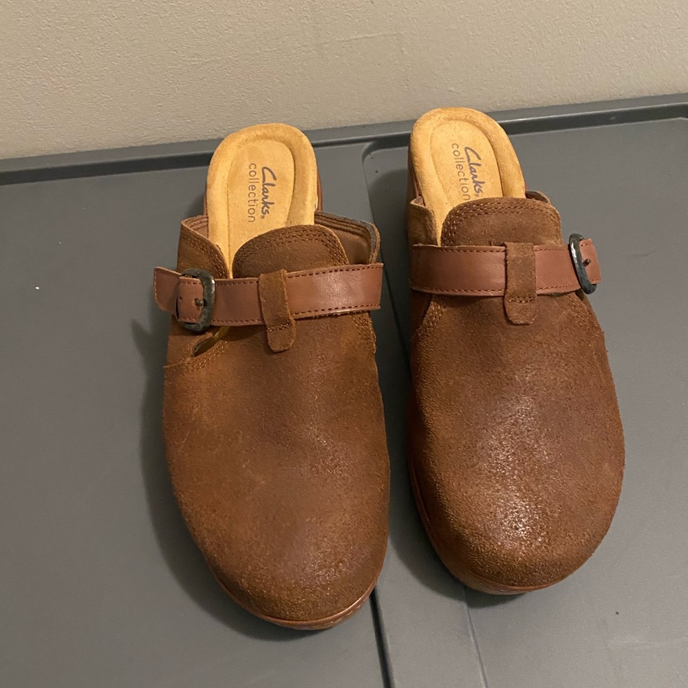 Clarks Chestnut Suede Slip-On Shoes